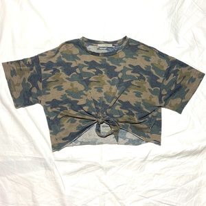 Crop Camouflage Top by Tresics. Size Medium.
